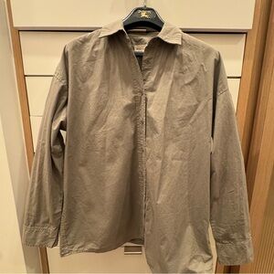 Nili Lotan Yorke Blouse XS Gray Cotton EUC – Oversized Fit